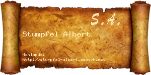 Stumpfel Albert névjegykártya
